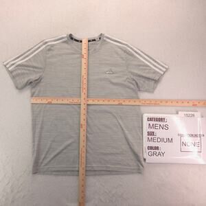 Adidas Casual Crew Neck Short Sleeve Graphic T Shirt Mens Size Medium M Gray